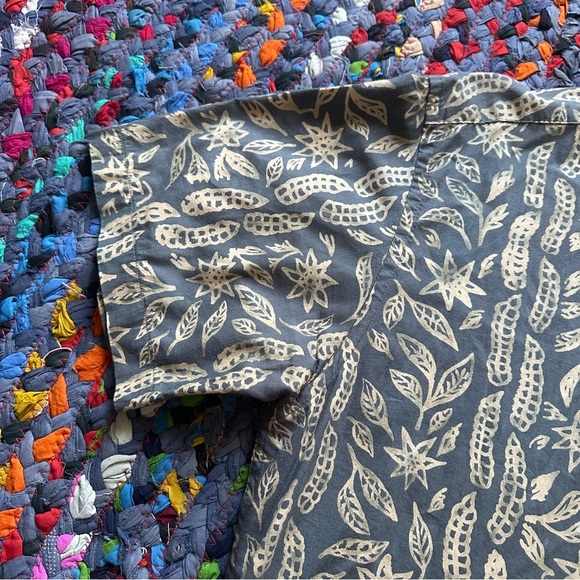 Pendleton Slate Blue & Tan Hawaiian Button Up Camp Shirt Mens Size Medium Summer - Picture 5 of 16